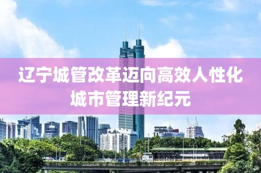 遼寧城管改革邁向高效人性化城市管理新紀(jì)元