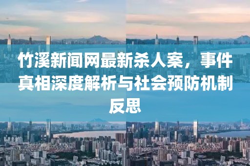 竹溪新聞網(wǎng)最新殺人案，事件真相深度解析與社會預(yù)防機制反思