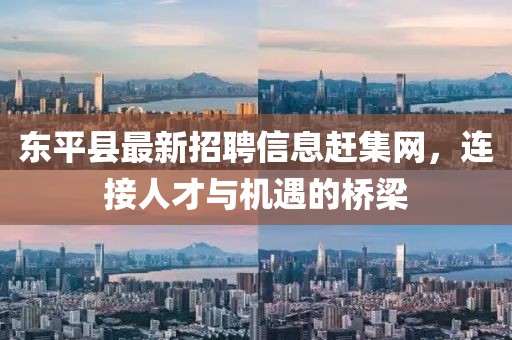東平縣最新招聘信息趕集網(wǎng)，連接人才與機(jī)遇的橋梁