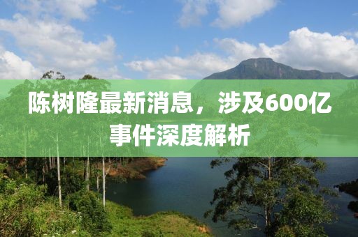 陳樹隆最新消息，涉及600億事件深度解析