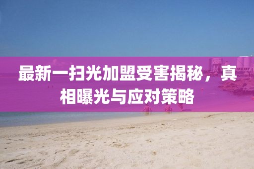 最新一掃光加盟受害揭秘，真相曝光與應(yīng)對(duì)策略