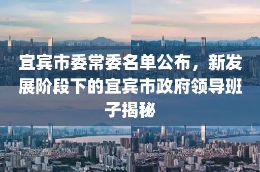 宜賓市委常委名單公布，新發(fā)展階段下的宜賓市政府領導班子揭秘