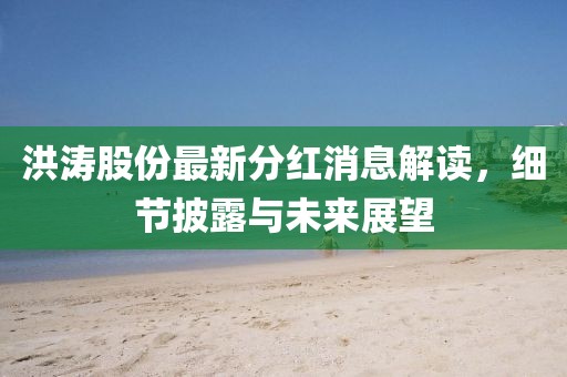 洪濤股份最新分紅消息解讀，細(xì)節(jié)披露與未來(lái)展望