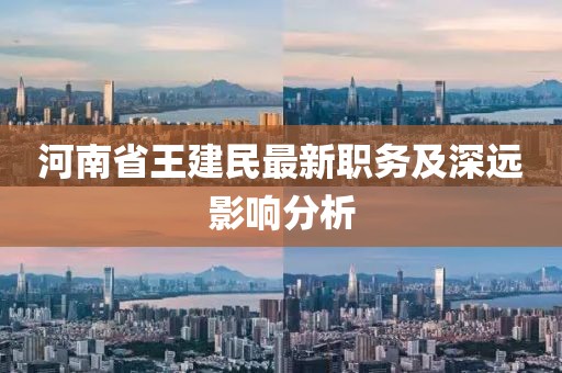 河南省王建民最新職務(wù)及深遠影響分析