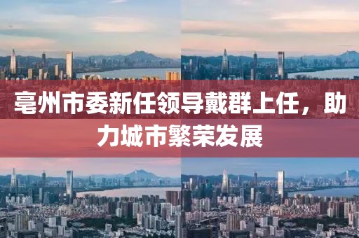 亳州市委新任領(lǐng)導(dǎo)戴群上任，助力城市繁榮發(fā)展