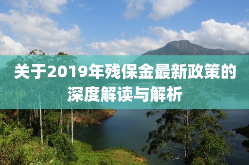 關(guān)于2019年殘保金最新政策的深度解讀與解析